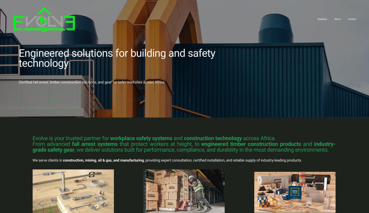 Evolve website designed by Business Starter